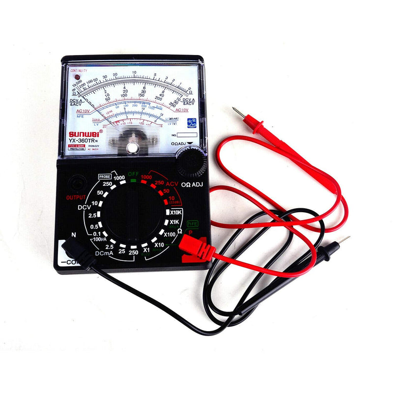 [Australia - AusPower] - White Deer Analogue Meter Multimeter Multitester, Amp Volt Ohm Voltage Tester Meter and Diode Continuity Test, Accurately Measures Voltage Current Amp Resistance Capacitance Dual Fused for Anti-Burn 