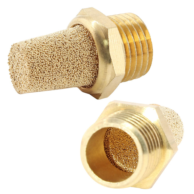 [Australia - AusPower] - 12 Pcs Air Pneumatic Mufflers Silencer, Brass Pneumatic Exhaust Muffler, 1/4 NPT Male Air Silencer Fitting Pointed 