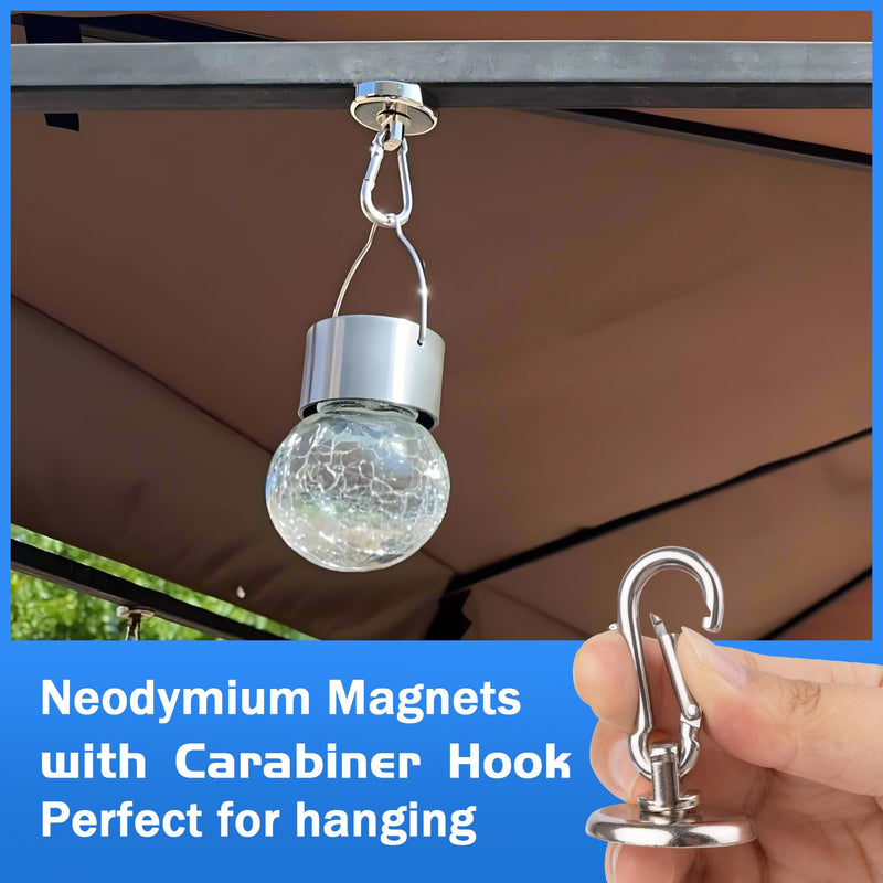 [Australia - AusPower] - Strong Magnetic Hooks Heavy Duty, 110LBS Magnetic Carabiner Hook, Neodumium Magnet Hooks with Swivel Hook, Magnets with Hooks for Hanging, Cruise, Garage, Warehouse, Outdoor - 4 Pack 4Pack 110Lbs 