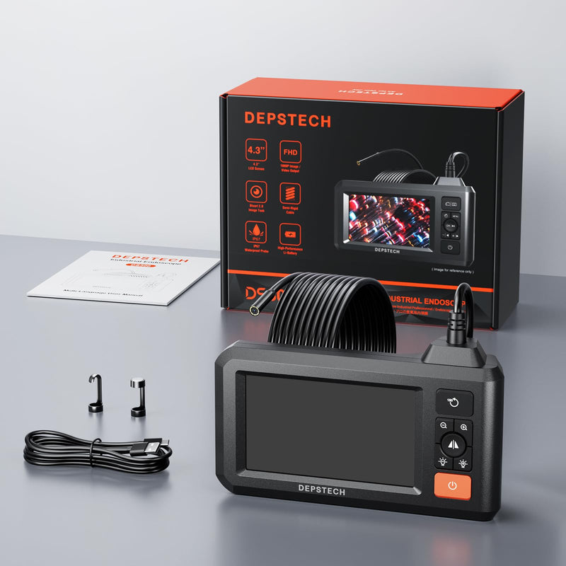 [Australia - AusPower] - Industrial Borescope with DEPSTECH Bluart 3.0 Tech, HD Digital Endoscope Camera Light, IP67 Waterproof Sewer Inspection Camera,16.5FT Semi-Rigid Drain Snake Cable,Cool Gadget Gift,Mechanic Tools(4.3) 