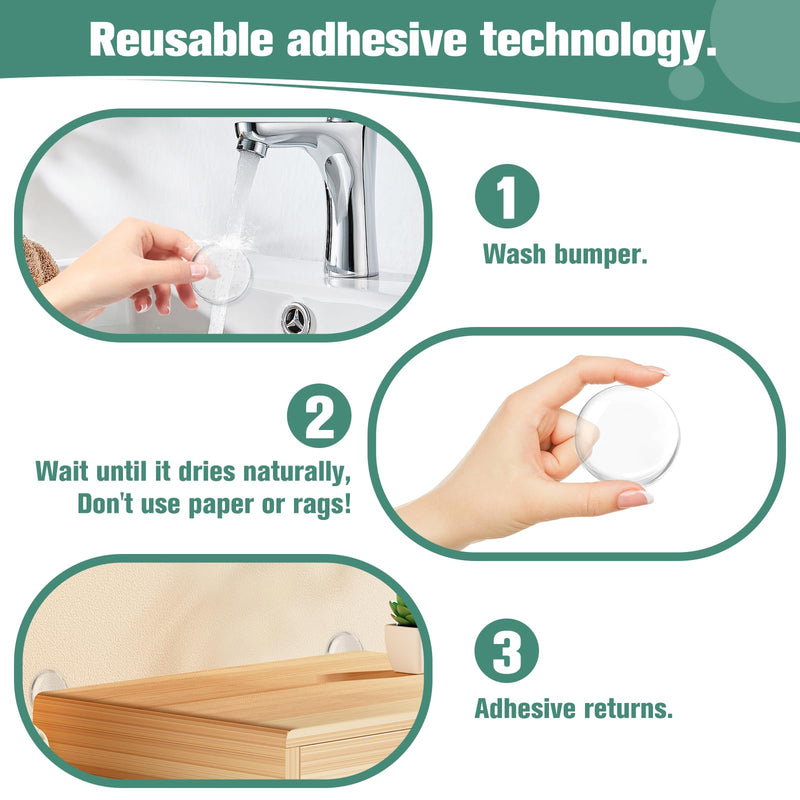 [Australia - AusPower] - Door Knob Wall Shield, 2" Clear Self Adhesive Round Soft Rubber Door Stopper Wall Protector, 6 PCS Reusable Solution for Stopping Wall Damage & Noise from Doors, Refrigerators (Round 2" 6 PCS, Clear) Round 2" 6 PCS 
