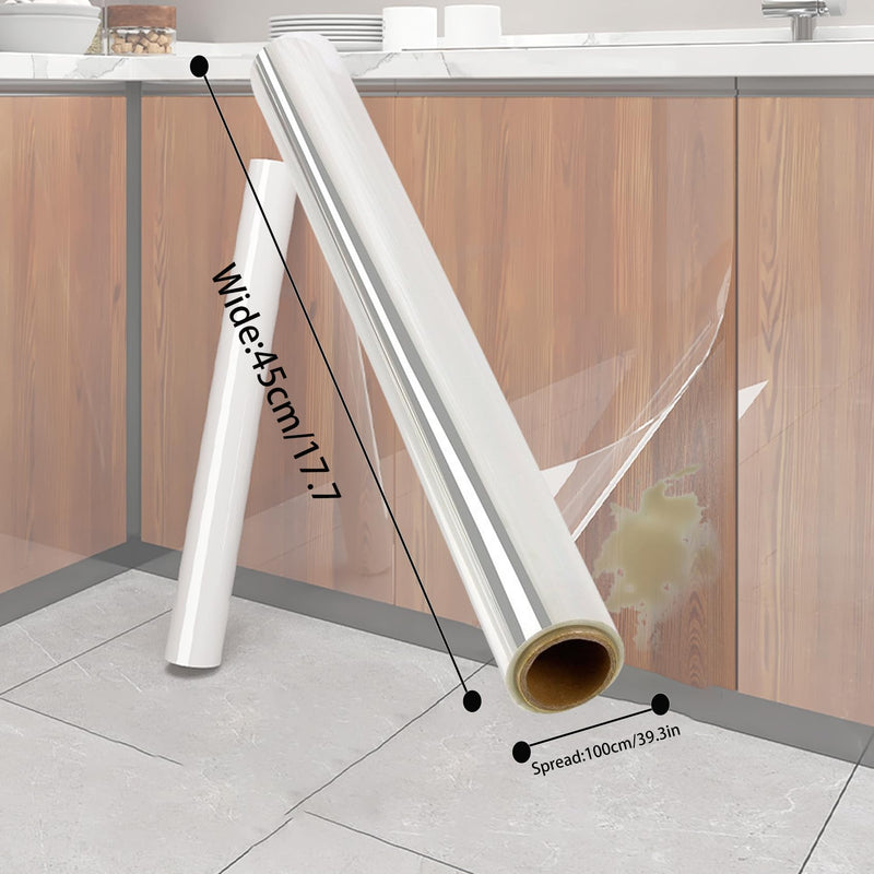 Clear Electrostatic Wall Protector, Static Cling Removable Kitchen Backsplash Film, No-Residue Contact Paper for Scuff & Oil Protection 15.7in x 39.4in 40cm X 1m