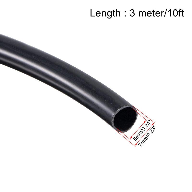 [Australia - AusPower] - uxcell Black PVC Tube Wire Harness Tubing, 1/4-inch(6mm) ID 10ft Sleeve for Wire Sheathing Wire Protection 6mm 