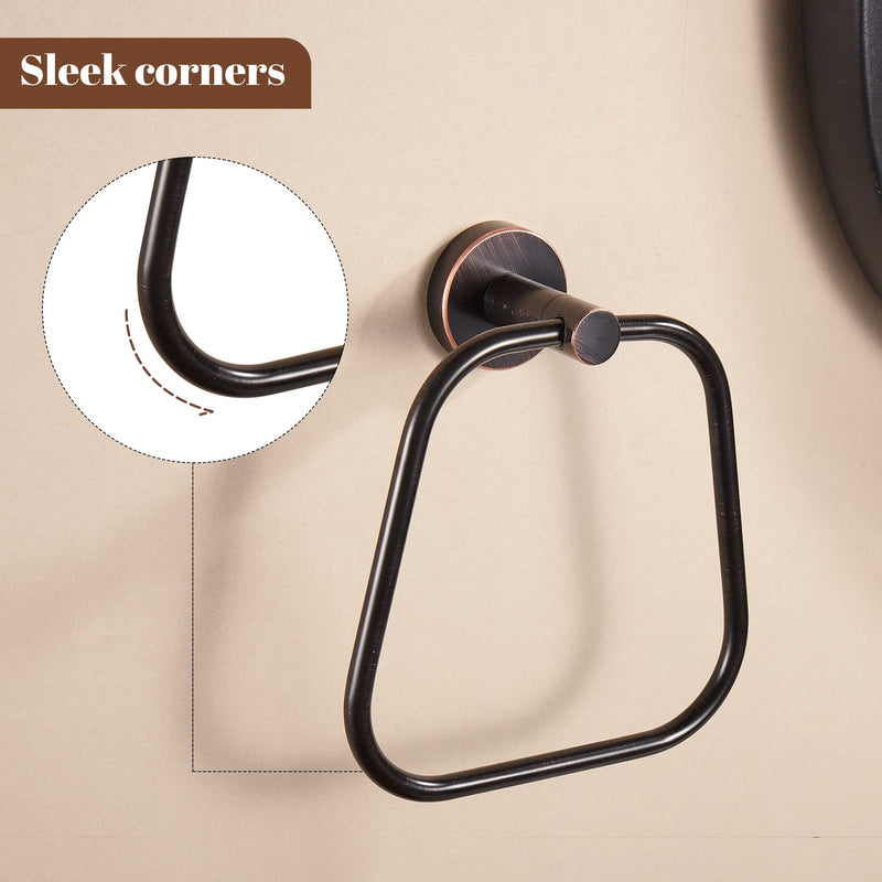 Bronze Toilet Paper Holder Hand Towel Holder, Bath Towel Ring Toilet Paper Roll Holder Oil Rubbed Set, Rustic Toilet Tissue Holder Towel Hanger Bathroom Hardware Farmhouse Wall Mounted 2 Pieces Trapezoid