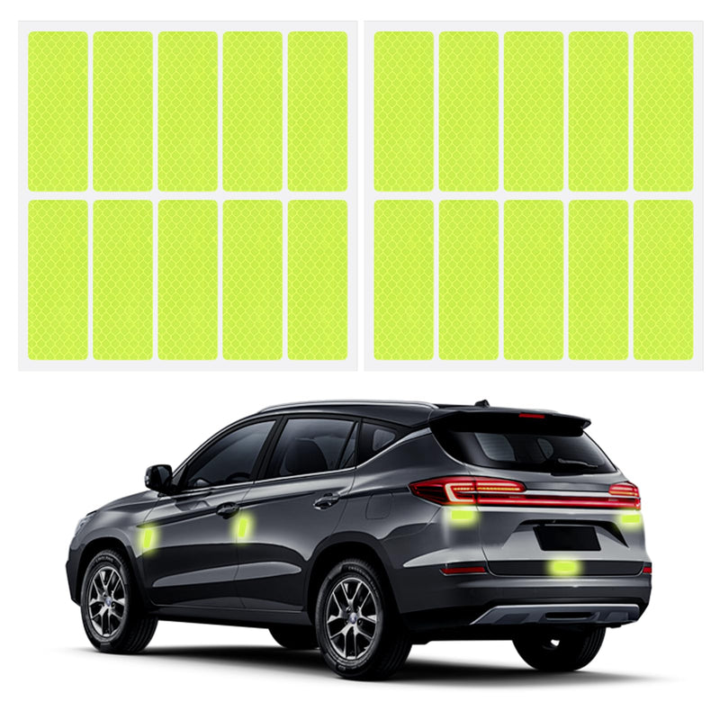 20 Pack Reflective Safety Tape Stickers Diamond Grade High Visibility Reflectors, Waterproof Reflective Stickers for Helmet, Bike Reflectors for Night Riding, Car, Mailbox, Trailer, Outdoor Use
