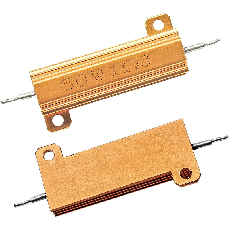[Australia - AusPower] - 2 Pack Aluminum Case Resistor 50W 1 Ohm Housing Wirewound Resistors, Screw Tap Chassis Mounted Load Resistors Adapters for Inverter, LED Lights, Speakers 