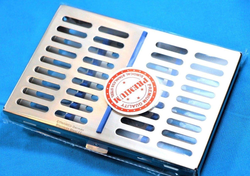 [Australia - AusPower] - GERMAN STAINLESS DENTAL INSTRUMENTS AUTOCLAVE STERILIZATION CASSETTE 7.25" X 5" X 0.75" TRAY RACKS BOX for 10 INSTRUMENTS 