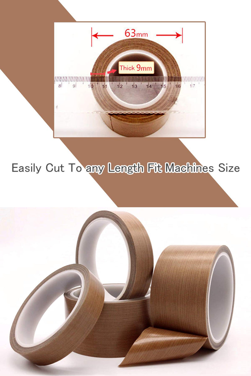 DY.2ten PTFE Coated Fiberglass Telfon Tape, 0.75" x 33 Feet, high Temperature Tape,Welding Sealing Tape,Drying Mechanical Conveyor Belt, Teflon Tape for Vacuum Sealer Machine 0.75inch x 33 Feet