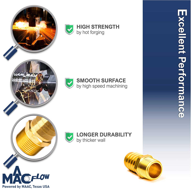[Australia - AusPower] - Brass 3/8" Male NPT to 5/16" Hose ID Barb Barbed Hose Fitting Adaptor Connector (Pack of 4) 5/16" Barb x 3/8" Male NPT Pack of 4 