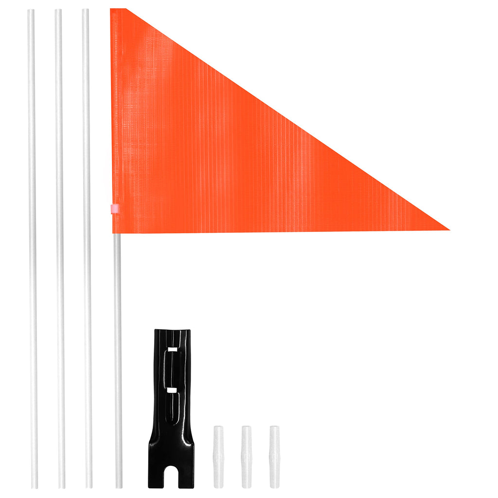 Anley 6Ft Bike Safety Flag with Fiberglass Pole & Mounting Bracket - Adjustable Length, High Visibility & Tear Resistant - Double Sided Bicycle Trailer Safety Flags for Kids & Adults (Orange)