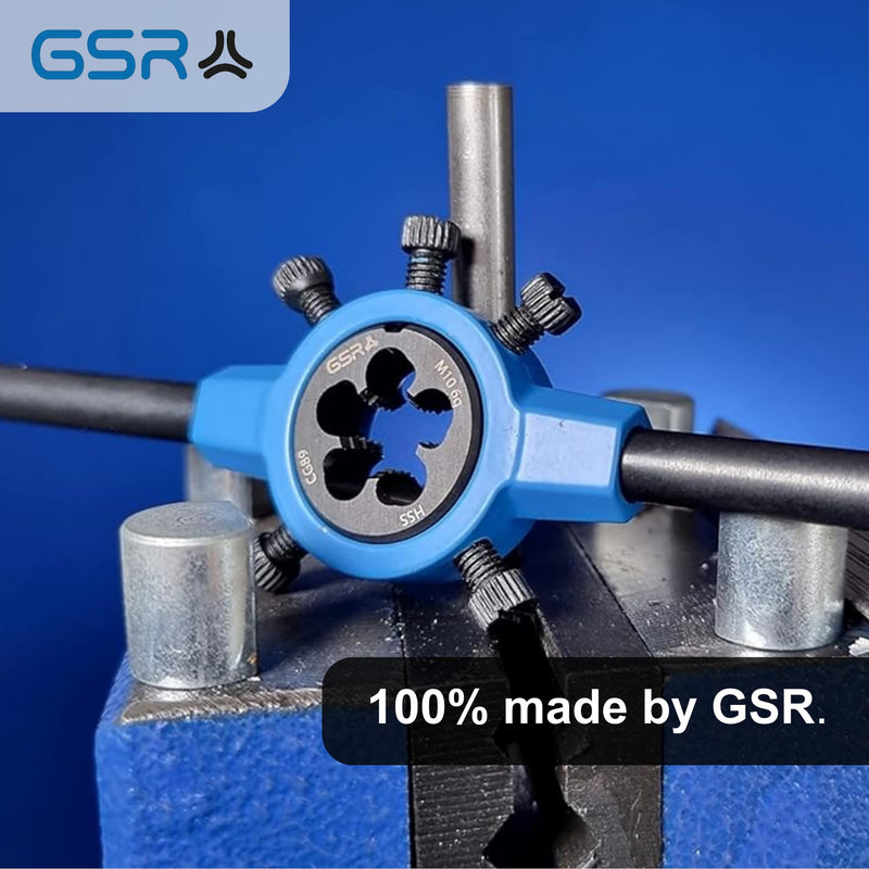GSR Silver Die Holder (45 x 14) DIN EN 22568 (DIN 223), Die-Cast Zinc, Knurling of Handles for Better Grip, Holds Round Die, Holding Tools 45 x 18 (M18-M22)