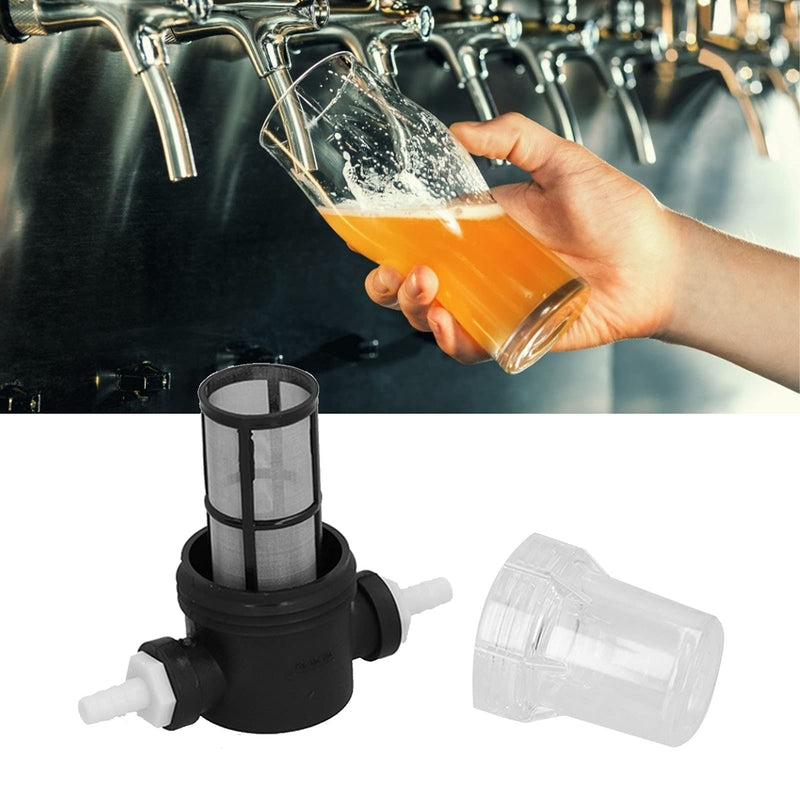 [Australia - AusPower] - 3/8" Hose Nozzle Inline Strainer, Professional Inline Water Strainer with 150 Micron / 100 Mesh Filter Strainer, 150 PSI Plastic Beer T Strainer for Home Brewery, Water and Beer Filter System 