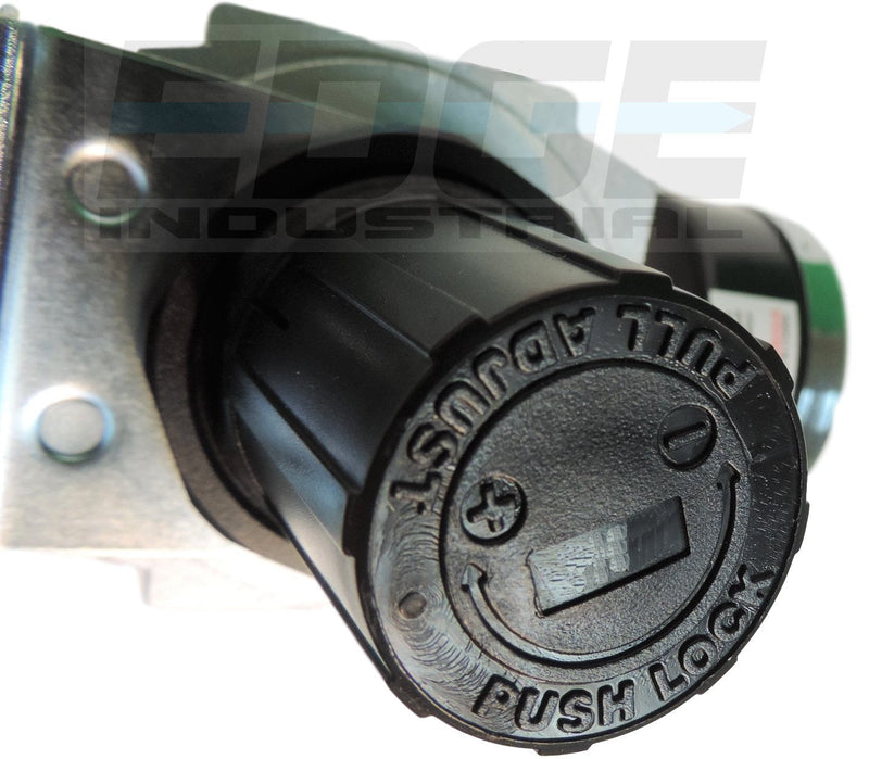 Heavy Duty in-LINE Compressed AIR Pressure Regulator for AIR Compressor, 7 to 215 PSI Adjustable, HIGH Flow Rate, Wall Bracket and Gauge Included (1/2" NPT, 130 CFM) 1/2" NPT, 130 CFM