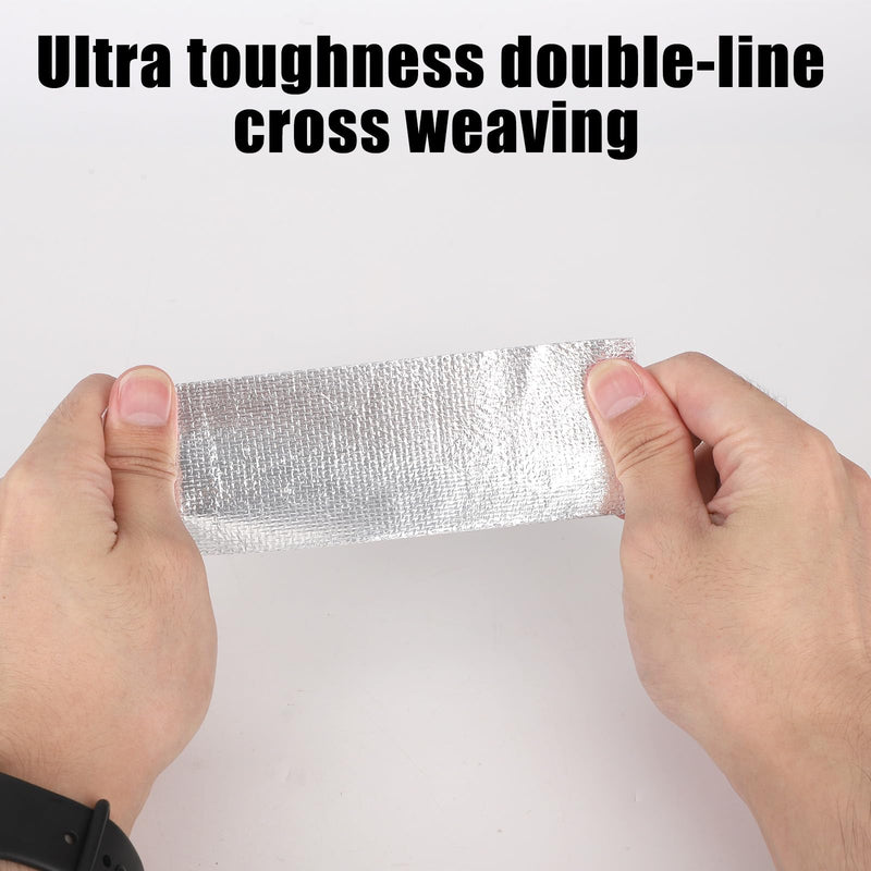 2pcs Heavy Duty Aluminum Polycarbonate Tape, 20m/65.6ft Per Roll 5cm/1.97in Wide Waterproof Self-Adhesive Sealing Insulation Duct Foil Vent Tape for Greenhouse Roof Outdoor Green House Panels Repairs
