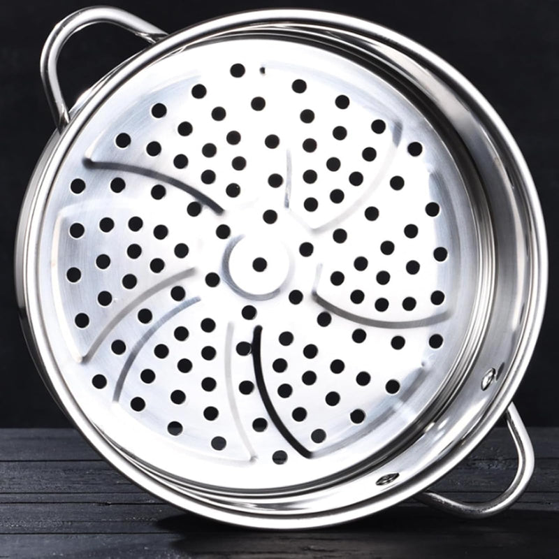 BinaryABC Stainless Steel Dumpling Steamer Basket for Pot,24cm Steamer Insert for Food Veggie Rice Noodle Roll (9.44INCH) 9.44INCH