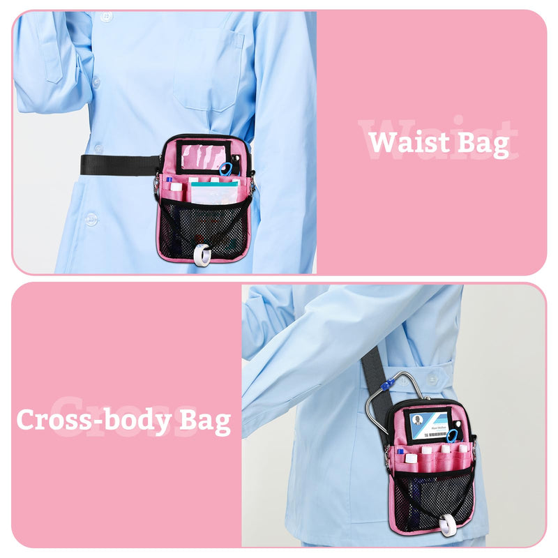 [Australia - AusPower] - ProCase Nurse Fanny Pack, Lightweight Utility Organizer Pouch for Medical Supplies, Stethoscope, Scissors for RN EMT Vet -Pink, Small Pink 