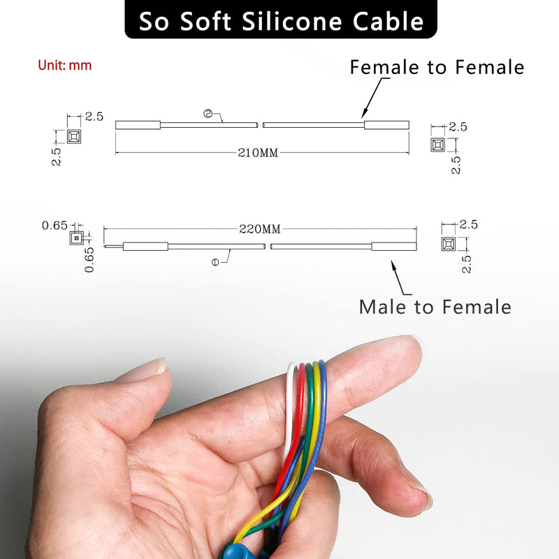 [Australia - AusPower] - Test Lead Set, Mini Grabber Test Hook Clips Silicone Jumper Wires Cable for Logic Analyzer Electrical Testing, 60 V, 3A(6 Colors 18PCS) 