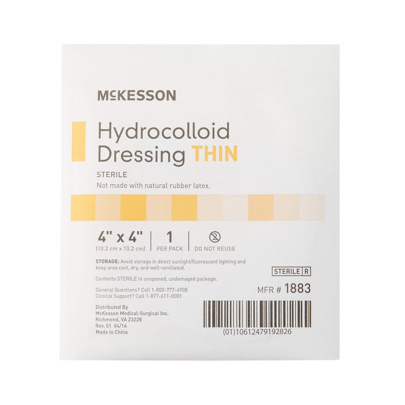 [Australia - AusPower] - McKesson Hydrocolloid Dressing, Sterile, Thin, 4 in x 4 in, 10 Count, 1 Pack 
