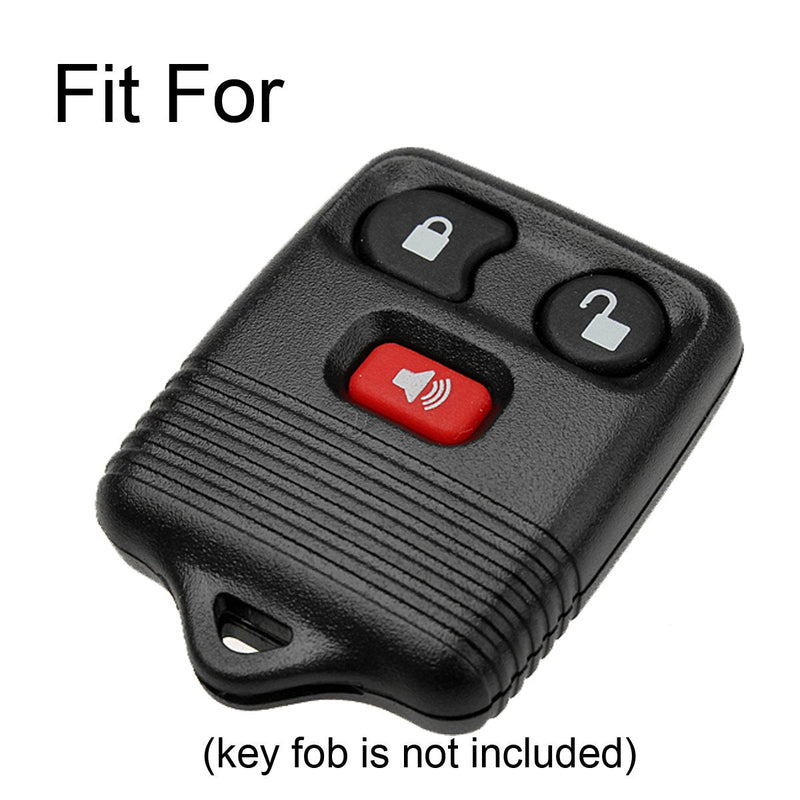 [Australia - AusPower] - 2Pcs Coolbestda Rubber Key Fob Case Keyless Cover Protector Skin for Ford F150 F250 F350 Explorer Ranger Escape Expedition Black with Red + Black with Blue 