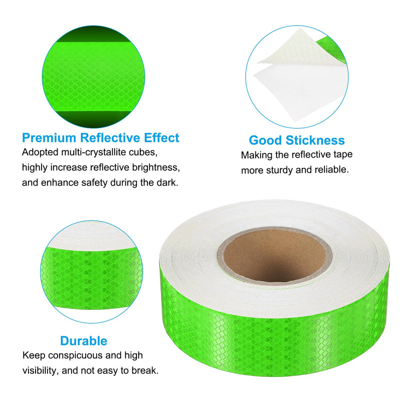 PATIKIL Reflective Tape, 1 Roll 2 Inch x 148 ft Waterproof Self Adhesive High Visibility Caution Warning Safety Tape Outdoor Reflector for Trucks Trailers Cars, Green 2 Inch x 148 Feet