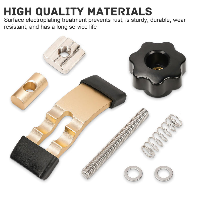 [Australia - AusPower] - Pack of 2 T-groove hold-down holder, electroplating treatment + rubber protective cover, can press 45 mm thick, suitable for wood and metal processing (yellow + black) Yellow + Black 