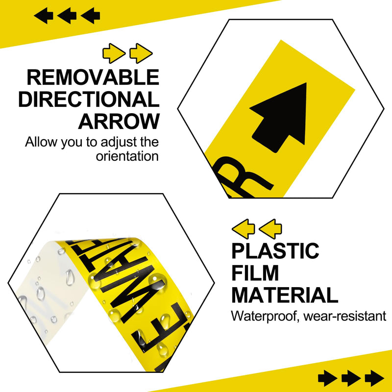 1 Roll Economy Pipe Markers - 1" Height x 8" Width Non-Potable Water Pipe Labels, Black On Yellow Self-Sticking Plastic Film