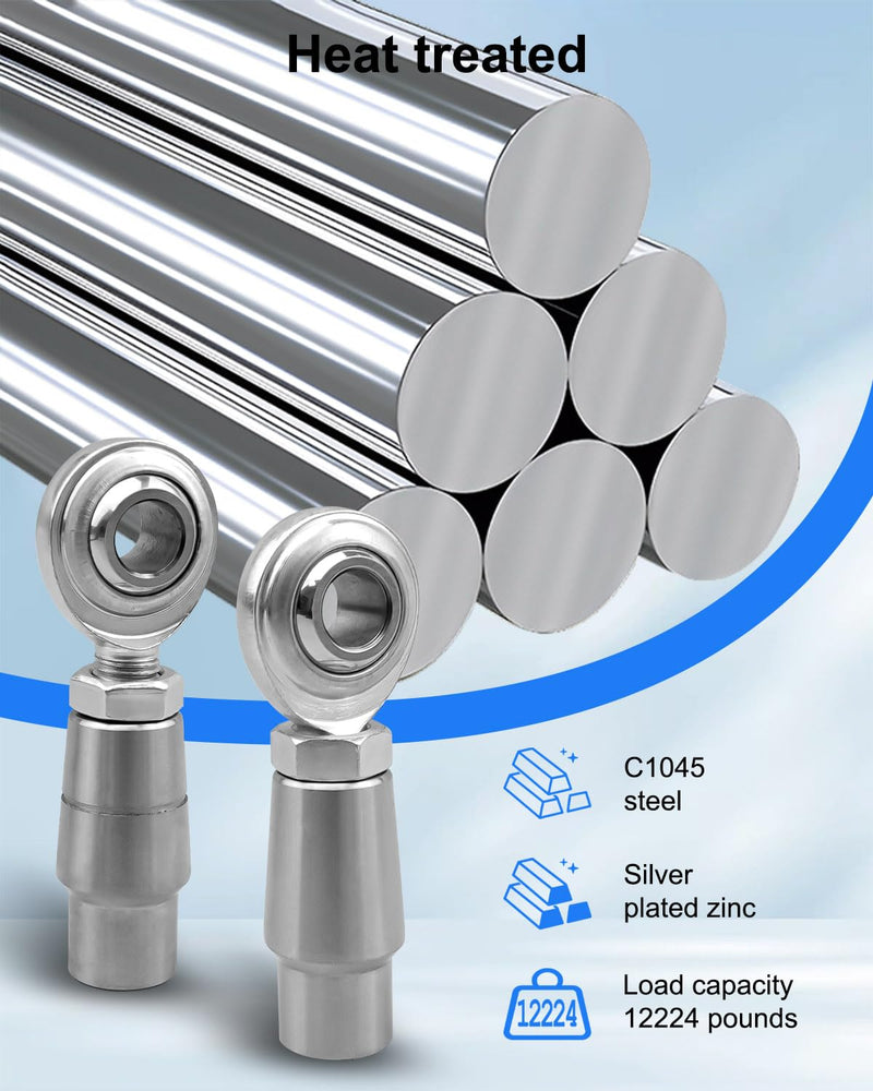 [Australia - AusPower] - 1/2-20 Heim Joints Rod End Kit Economy with Tube Adapters and Jam Nuts, Heim Joints Panhard Bar Kit .065 Bungs Rod End Heim Joint LH and RH, 1 Pair 