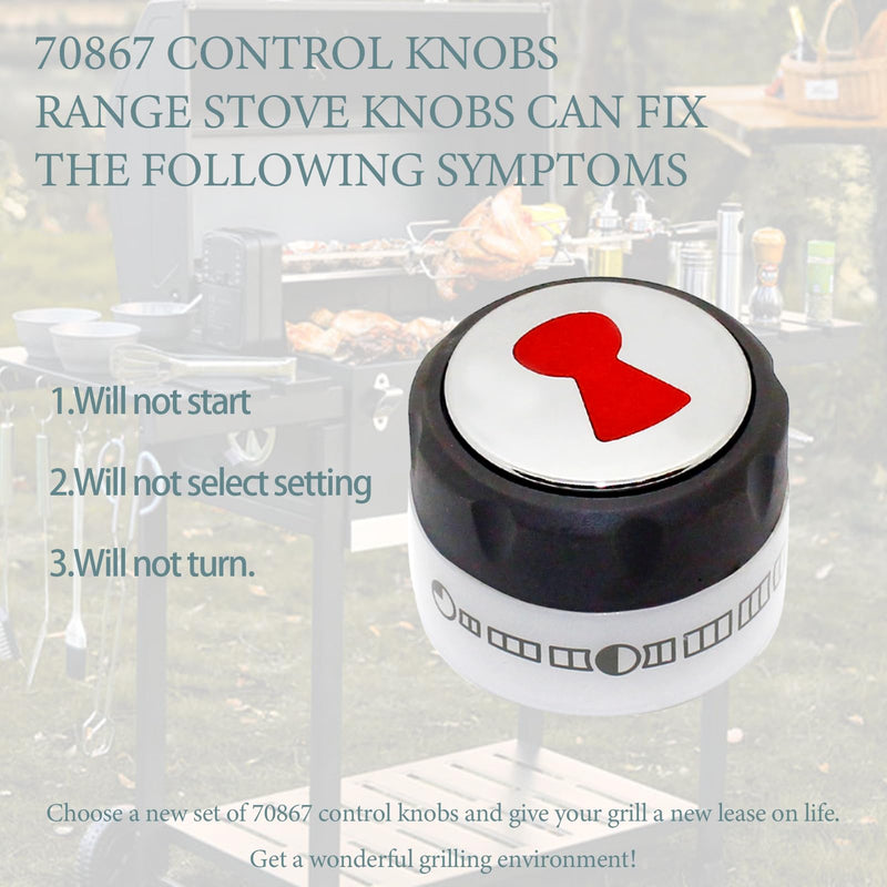 [Australia - AusPower] - Upgraded 70867 Control Knobs（OEM） Compatible with Weber Lighted Knob Summit Burner Knobs 2-3/8 Diameter Summit 400/600(2007-2011) for Summit S-670 E-670 E-470 S-470 2-Year QA 70867 Knobs 