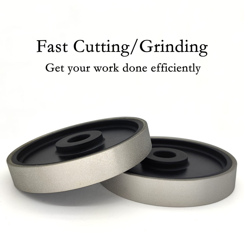 [Australia - AusPower] - Diamond Lapidary Jewelry Grinding Wheel 6 Inch with 1 Inch Arbor Hole, Diamond Grinding Wheel for Gem, Marble, Granite, Glass, Ceramics, Cemented Carbide, 1000 Grit Grit 1000 