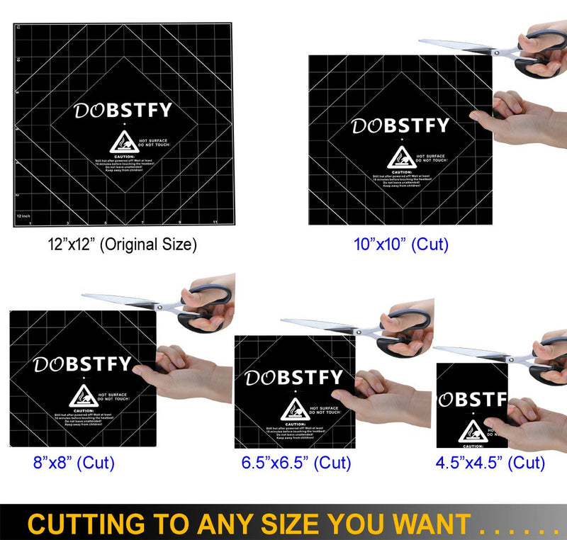 [Australia - AusPower] - DOBSTFY 3D Printing Build Surface,with Premium Adhesive 3D Printer Heat Bed Platform Sticker Sheet,for Ender 3 Max Neo/CR 3040 Pro/CR 10 V3/CR 10S Pro V2/Ender 3 S1 Plus/4Pack 12x12inch(305mmx305mm) 310x310mm (Pack of 4) 