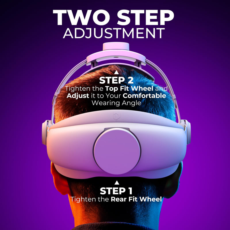 [Australia - AusPower] - DESTEK QH3 Pressure-Free Head Strap, w/Lens Protector, Enhance Comfort with Added Top-Fit Adjustment - Compatible with Meta Quest 3 Accessories; Balances Weight at 3 Angles White 