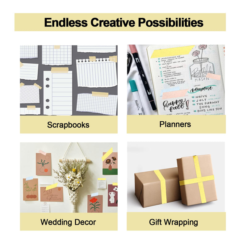 Gold, Silver & Rose Copper Washi Tape – 3pc Foil Decorative Tape Set with Bonus Squeegee for Wall Decor, Crafts, Mirror Edging & Gift Wrapping – Self-Adhesive Masking Tape Strips 0.59in x 33FT Each
