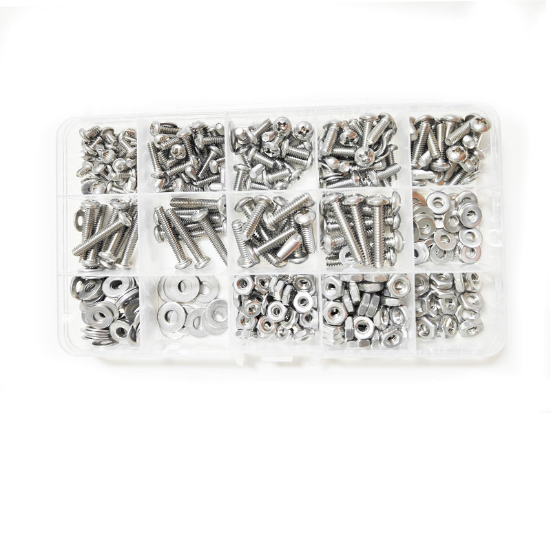 [Australia - AusPower] - 421Pcs Nuts and Bolts Assortment Kit,# 6-32# 8-32# 10-24 Phillips Pan Head Machine Screws Nuts Washers Assortment Kit, 304 Stainless Steel 421Pcs Machine Screws Sets 
