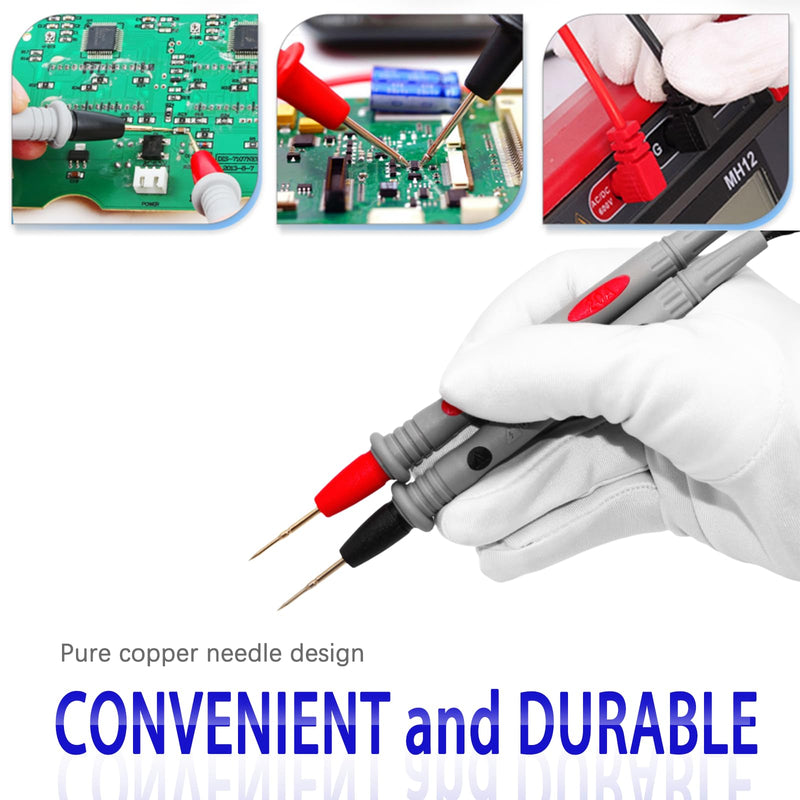 [Australia - AusPower] - Digital Multimeter Test Leads, 2PCS Crocodile Clips, Professional Probe Kit with Banana Plugs 