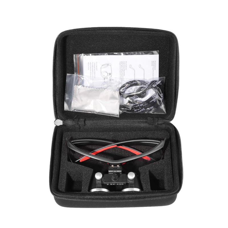 [Australia - AusPower] - Loupes 2.5X 3.5X Magnification Binocular Magnifier Optical Glass Lens (2.5X, Black) 