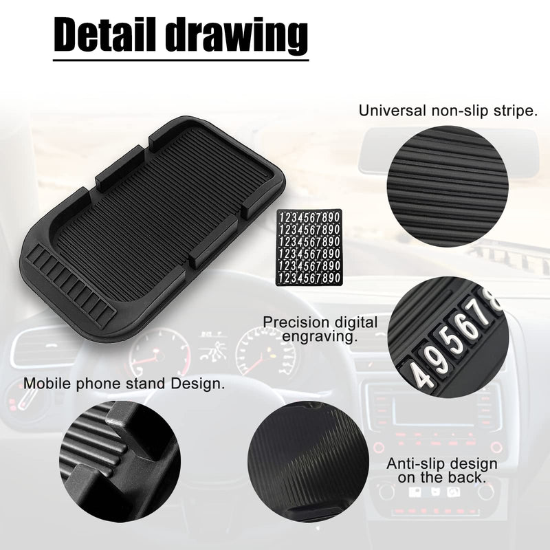 [Australia - AusPower] - Anti-Slip Gel Pad Car Dashboard Stand for Navigation Cell Phone, Black 