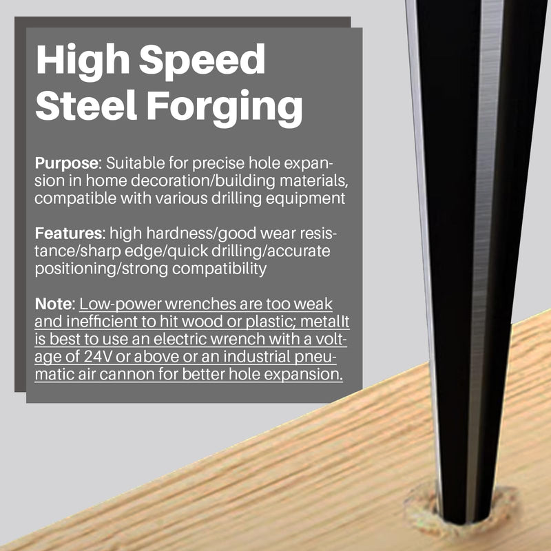 [Australia - AusPower] - Tapered Reamer Set with T Handle, 3-13mm (1/8''-1/2'') & 5-16mm (½"-5/8") 6 Fluted, Carbon Steel Hex Shank for Guitar Woodworking - 2pcs Hexagonal handle 