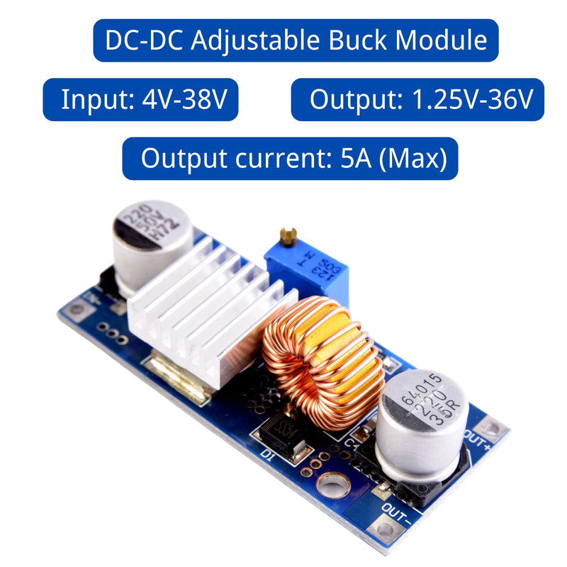 [Australia - AusPower] - LAOMAO DC-DC Buck Converter 4-38V to 1.25-36V 5A Adjustable 24V 12V 9V 5V Step Down Voltage Converter Power Module Compatible with Arduino LED Electric Power DIY (Pack of 3) 