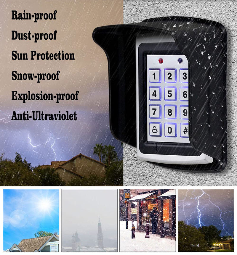 [Australia - AusPower] - HENA HERNAS Premium Rainproof Cover for RFID Keypad Reader, Doorbell Cover, Access Control Protector, Using for Wireless Doorbell, Black, HERNAS-FYG 