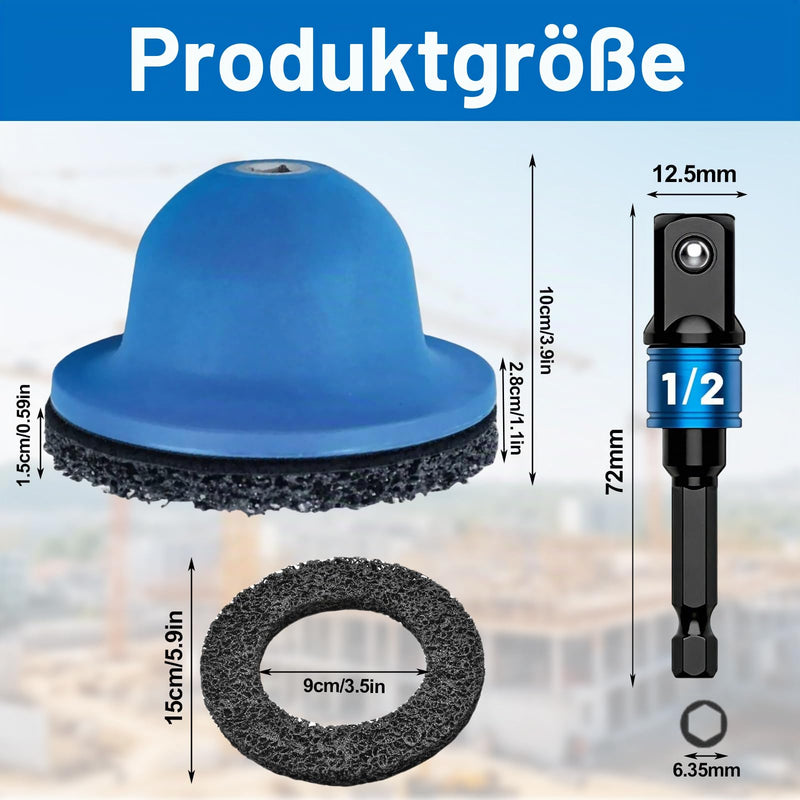 Wheel Hub Grinder Car with 1/2 Inch Impact Wrench, 2 Sanding Discs | 90-150 mm car wheel hub brush set wheel hub cleaner for car workshops and DIY 1/2 inch square drive