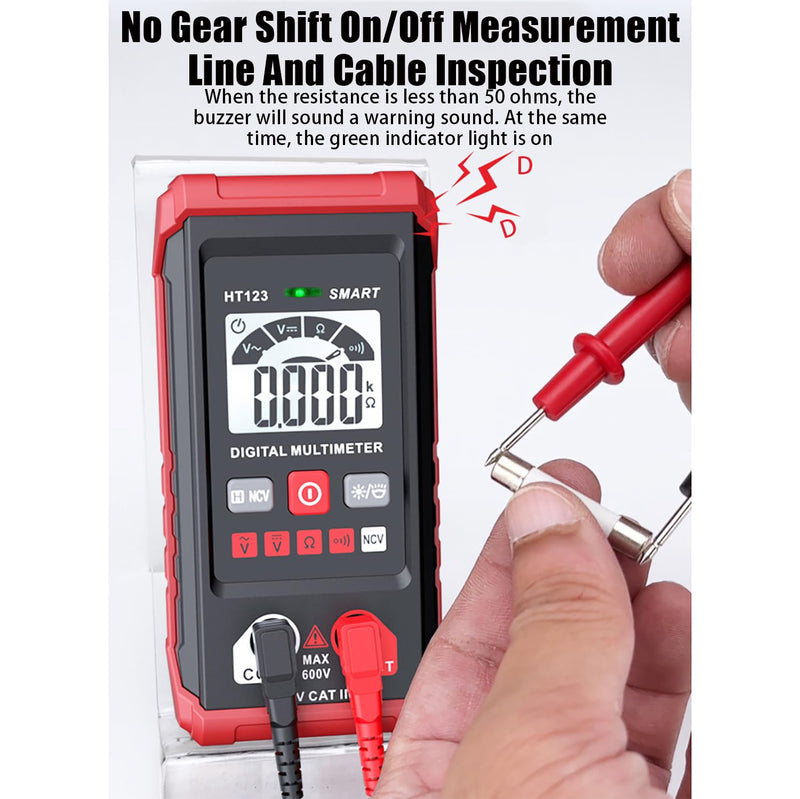[Australia - AusPower] - XIRUJNFD Smart Digital Multimeter HT123 TM-510 4000 Counts, Automatic Voltage Tester With Non-Contact Voltage for AC/DC (1) 1 