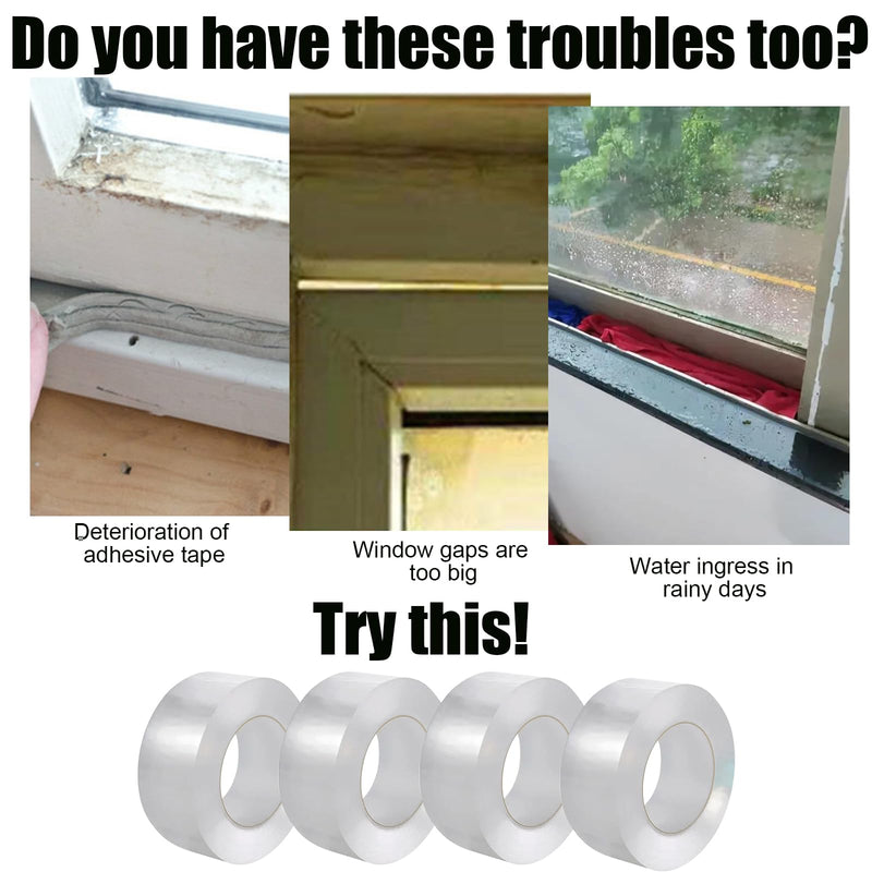 Huakaile Window Weather Sealing Tape 2IN x 33FT, Weatherproofing Draft Insulation Tape Stopper, Removable Window Sill Protector, Door Window Sealer for Winter Block Cold Air (1 Roll)