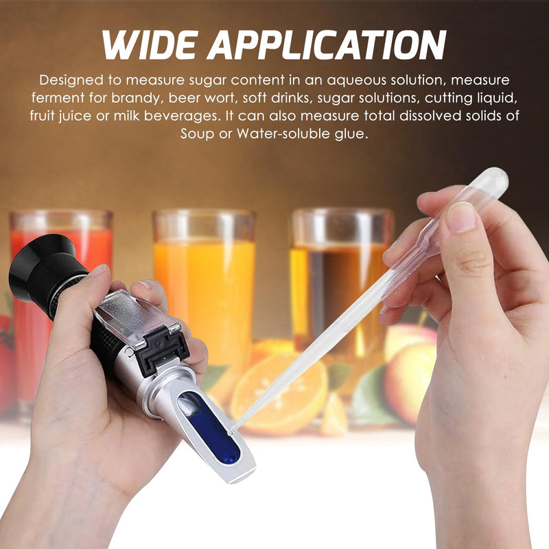 [Australia - AusPower] - Range 0-32% Brix Refractometer with ATC, Brix Meter for High-Concentrated Sugar Solution Content Test Tool 0.2% Division, Refractometer Check Growing Plants Ripeness for Making Juice, Brandy, Beer 0 - 32% Brix 