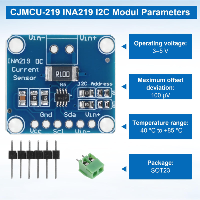 6pcs CJMCU-219 INA219 I2C Module, Bidirectional DC Current/Power Monitoring Sensor Module for Arduino and Raspberry Pi