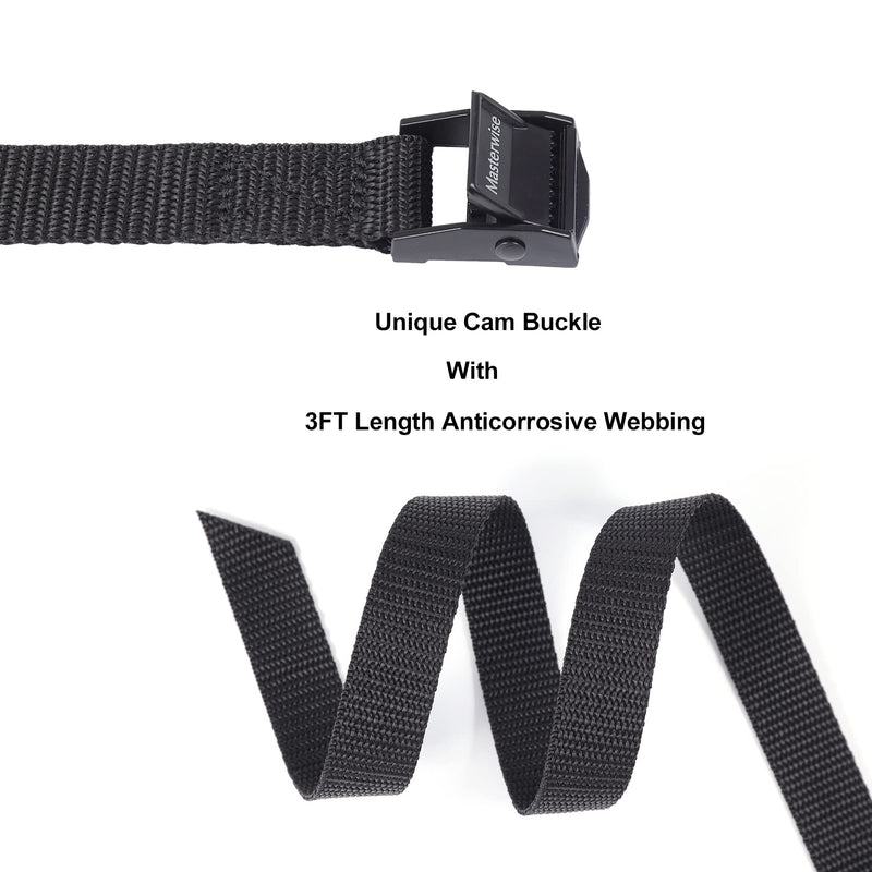 [Australia - AusPower] - Lashing Strap with Cam Buckles, Cinch Strap with Adjustable Buckle Tie Down Straps for Securing (3' x 0.75") 3' x 0.75" 