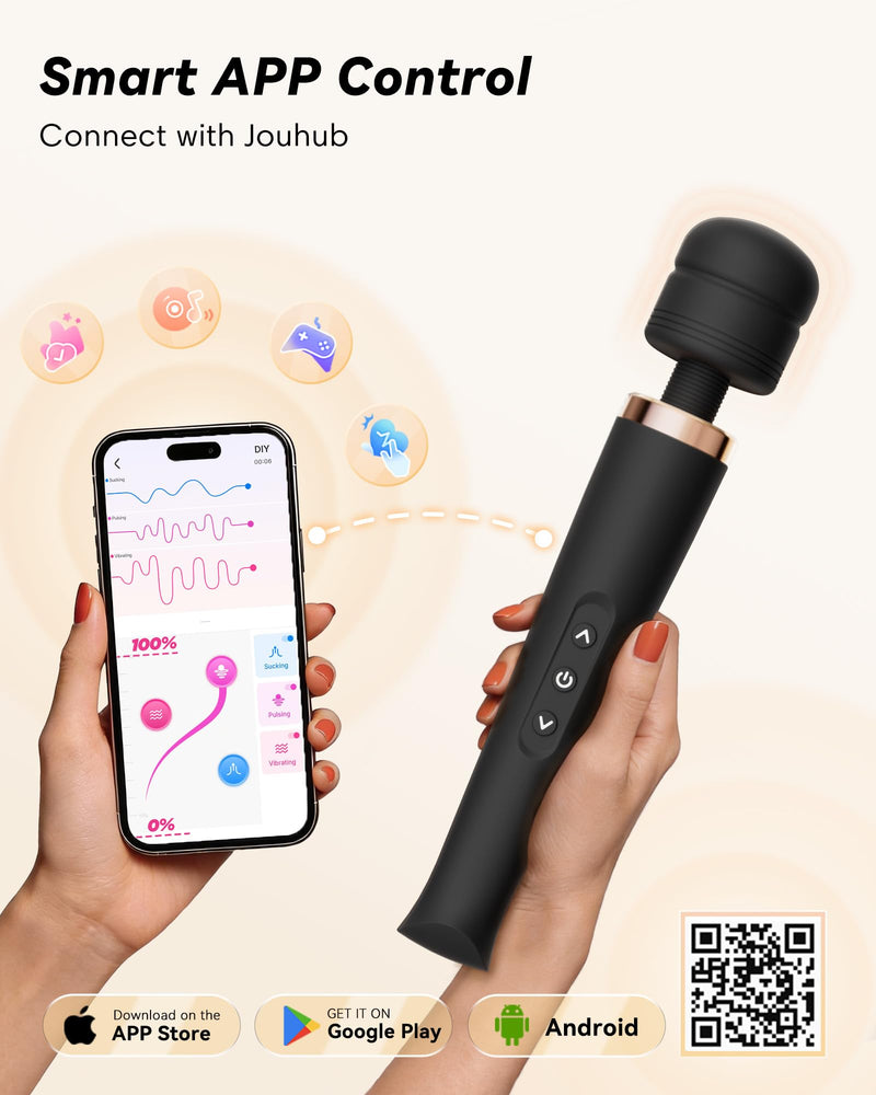 [Australia - AusPower] - Toendi Premium Massager Tools for Beginners AI-Sync App Control Body Massager with 8 Speeds & 5 Modes, 360° Head Massager Waterproof Massager, Massage Wand for Women, Men, Couple 