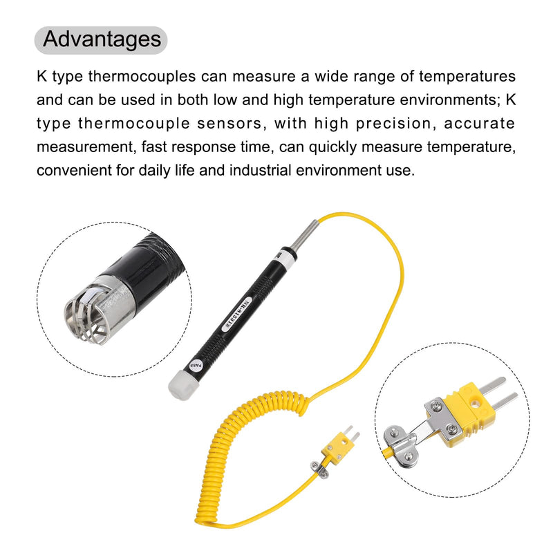 [Australia - AusPower] - MECCANIXITY Digital Thermocouple Thermometer K Type Temperature Meter (-50 to 1300 °C), with Surface Thermocouple Probe 81531B 