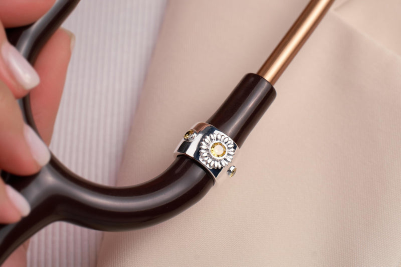 [Australia - AusPower] - Omnestia Stethoscope Charm – Adjustable Ring-Style Accessory – Thoughtful Gift for Nurses, Doctors & Healthcare Professionals Sunflower 