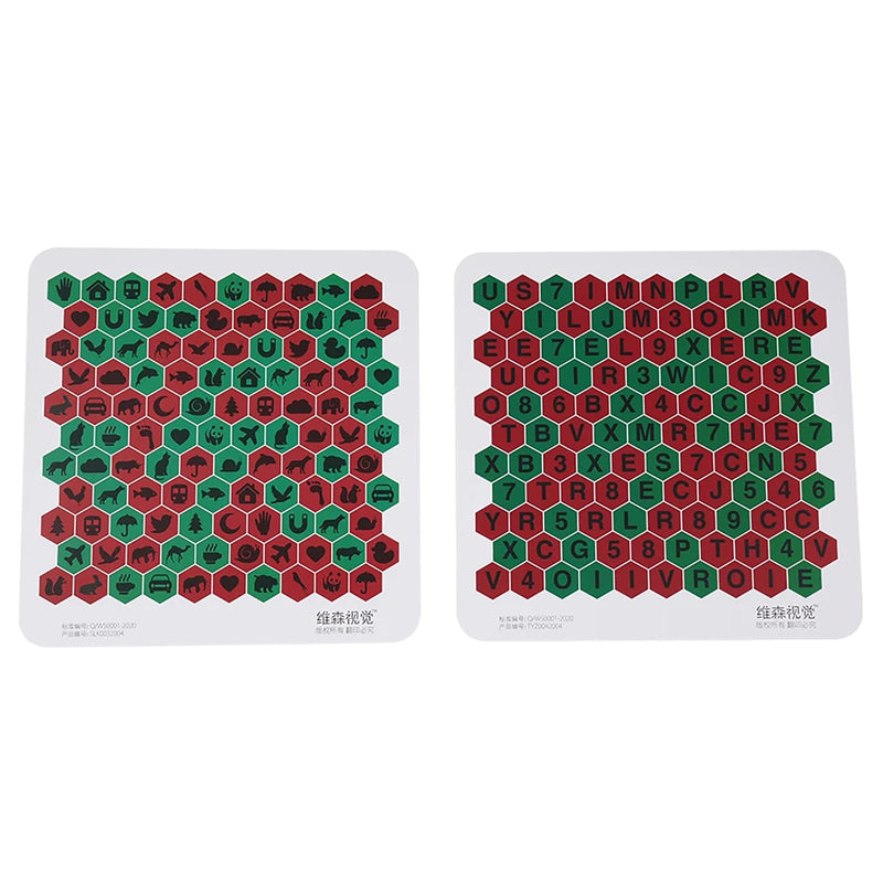 [Australia - AusPower] - 8Pcs Anti-Suppression Letter VT Chart Trainer Vision Training Tools for Child Amblyopia Myopia 