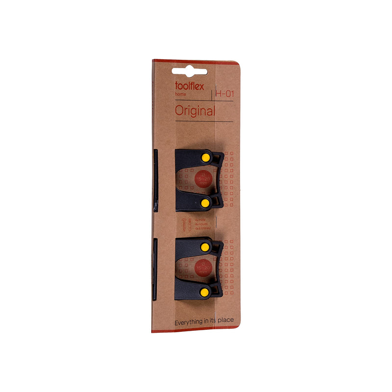 [Australia - AusPower] - Toolflex ® x2 Black Tool Storage Holder Grips Suitable For The Toolflex Wall Rack System Organiser (15 – 20mm) 